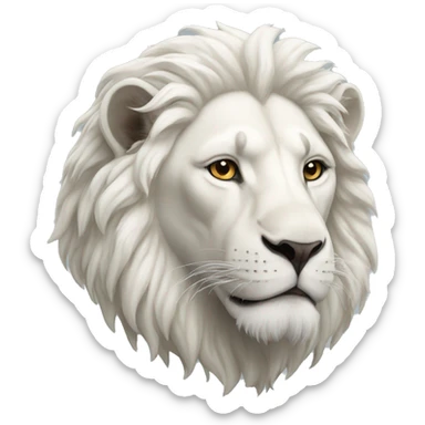 White lion sticker