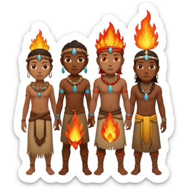 elemental tribal people sticker