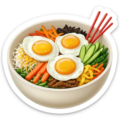 Create an emoji for Korean bibinba  one egg sticker