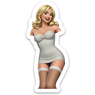 blonde girl in thigh highs sticker