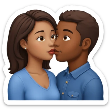 Interracial couple kissing  sticker