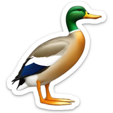 fancy mallard drinking big glas of white wine sticker