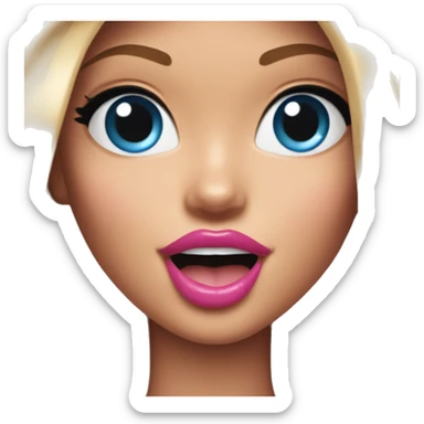 Barbie sticks out tongue  sticker