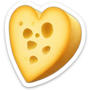 gouda cheese heart shape sticker