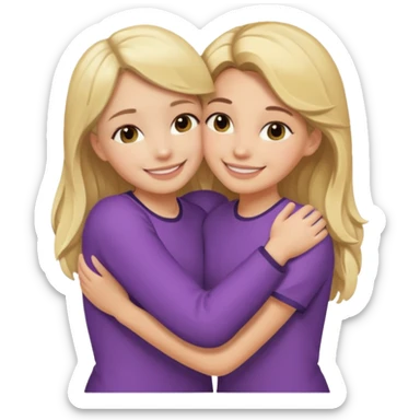 Make me and my friend hug (blonde girl and brunette girl) sticker