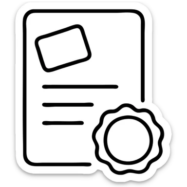 Paper with a stamp or seal – official merchant registration document sticker