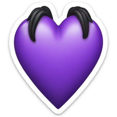 Half black and purple heart sticker