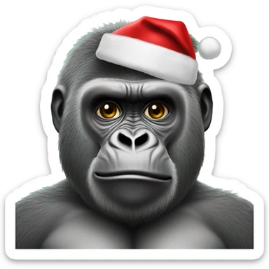 Gorilla in a santa suit ￼ sticker