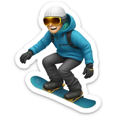 White man snowboarding downhill sticker