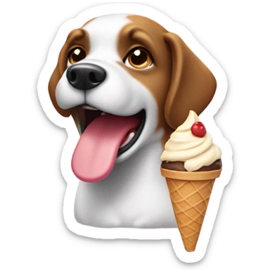 Dog with an ice cream cone sticker