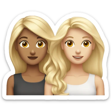 Two friends one blonde and one brunette  sticker