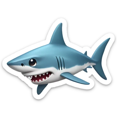 Shark with a cheerleading bow on its head sticker
