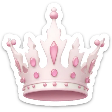 White and pastel pink crown sticker