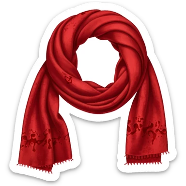 Scarf with blood sticker