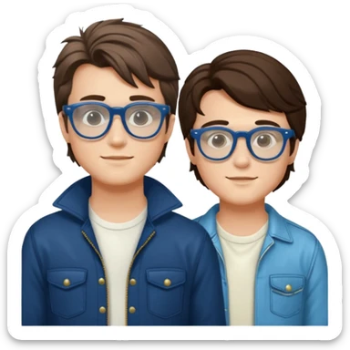 Billy hargrove and Steve harrington and mike in one Photo Wearing Glasses Looking cool and having Aura And yes the Cool glasses  sticker