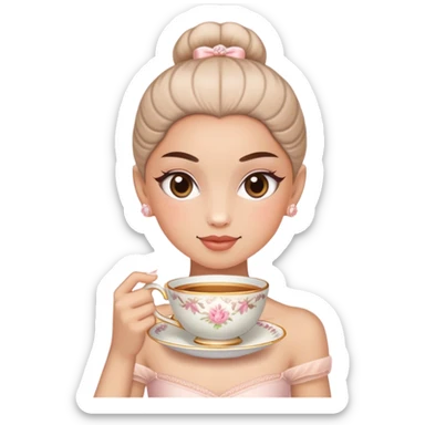 bailarina con cara de taza  sticker