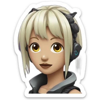 Cyberpunk anime sticker