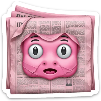 pink newspaper sticker