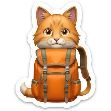 backpacked mountain cat sticker