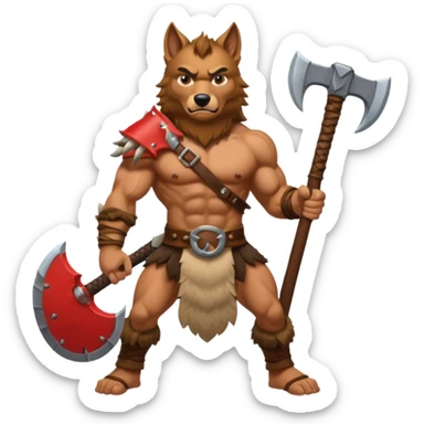 barbarian wolf rider sticker