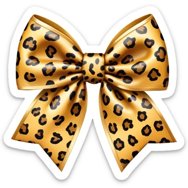 Leopard print bow sticker