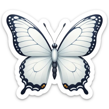 white butterfly flying in snow sticker