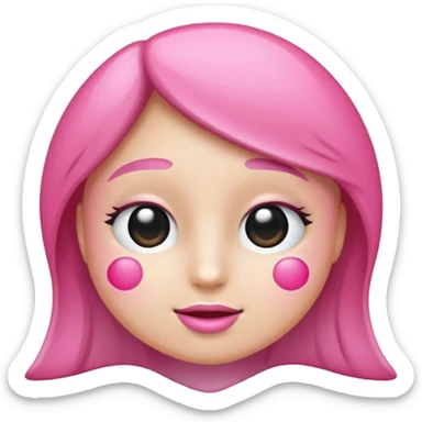 Coração metade rosa pink e metade branco emoji sticker