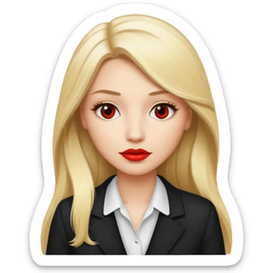 blondy girl with glasses learn analytics she is so pretty and seems like director bitch of company. with long hair and red lips and with makeup. She is data analyst sticker