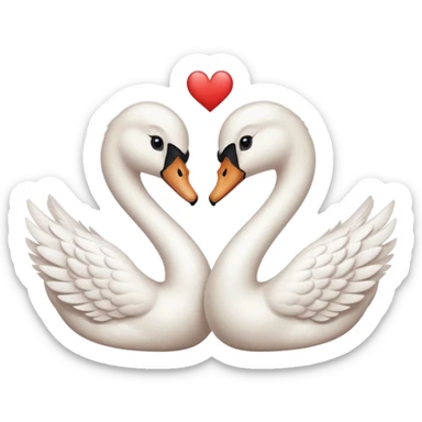 Two swan making a heart 💗 a girl swan  and a boy swan  sticker