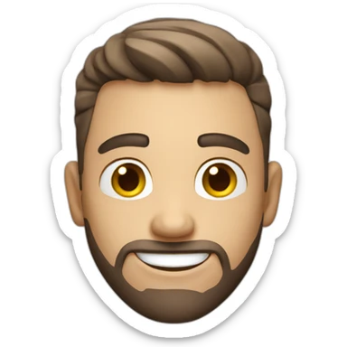 white like snow guy with straight hair and a fade brown eyes and smilling sticker