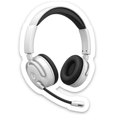 Please make a white headset emoji sticker
