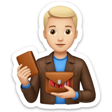 ligth man with wallet in hand sticker