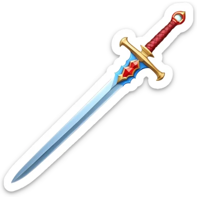 red Piercer — white blade + azure grip, Royal Sword. sticker