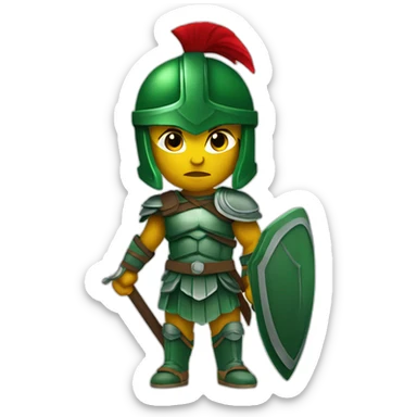 Green spartan warrior   sticker