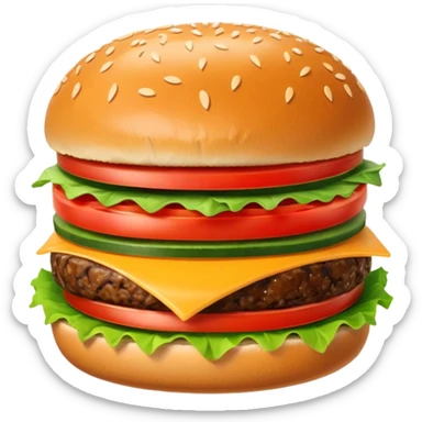 Cheese and tomato and vegetables Burger no beef  sticker