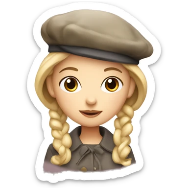 french girl with beret sticker