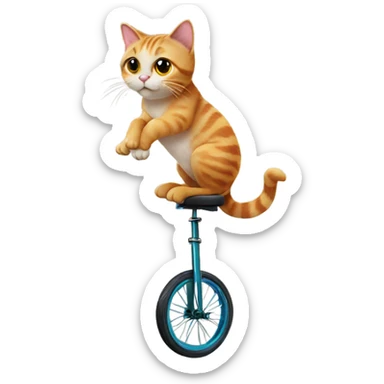 Cat on a unicycle sticker