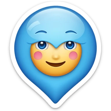 Beyaz tick dışı mavi sticker