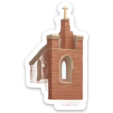 Red brick LDS church sticker
