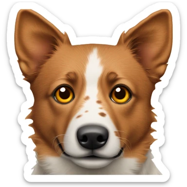 Red heeler dog with brown spot on left eye sticker