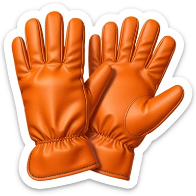 gloves: orange color sticker