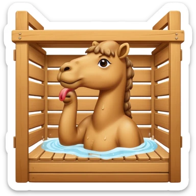 Camel in sauna hot sticker