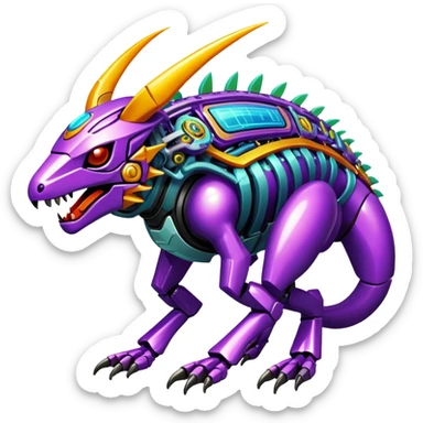  exotic tropical cyber-Protogen-Fakémon-Vernid-creature (full body) sticker