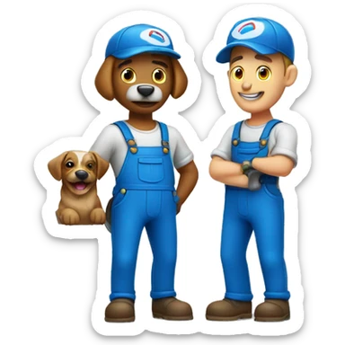 plumber and dog plumber blue sticker