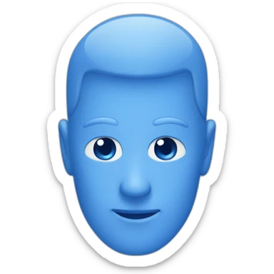 All blue web cursor, solid blue sticker