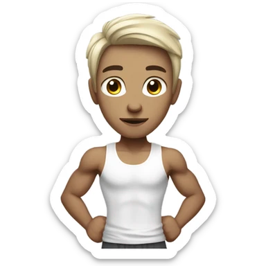 motivated skinny white skin color gym member sticker