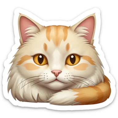 Cat exhausted laying down sticker