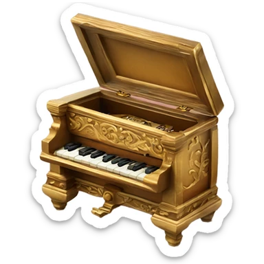 music box with figurine sticker