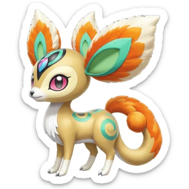 Meloetta-Lombax-Vernid-Pokémon-Fakémon-creature sticker