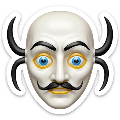 Money Heist, Dali mask (white), realistic sticker